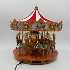 Mr. Christmas Very Merry Carousel Santa Sled Animated Plays 25 Songs Box 90th